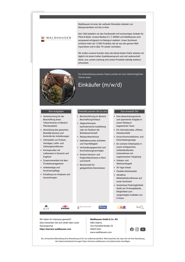 Stellenanzeige Einkäufer