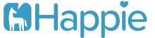 Geschrieben steht Happie. Anstelle des i-Punktes steht ein kleines Herz. Vor dem Namen ist ein Logo mit einem Pferd.